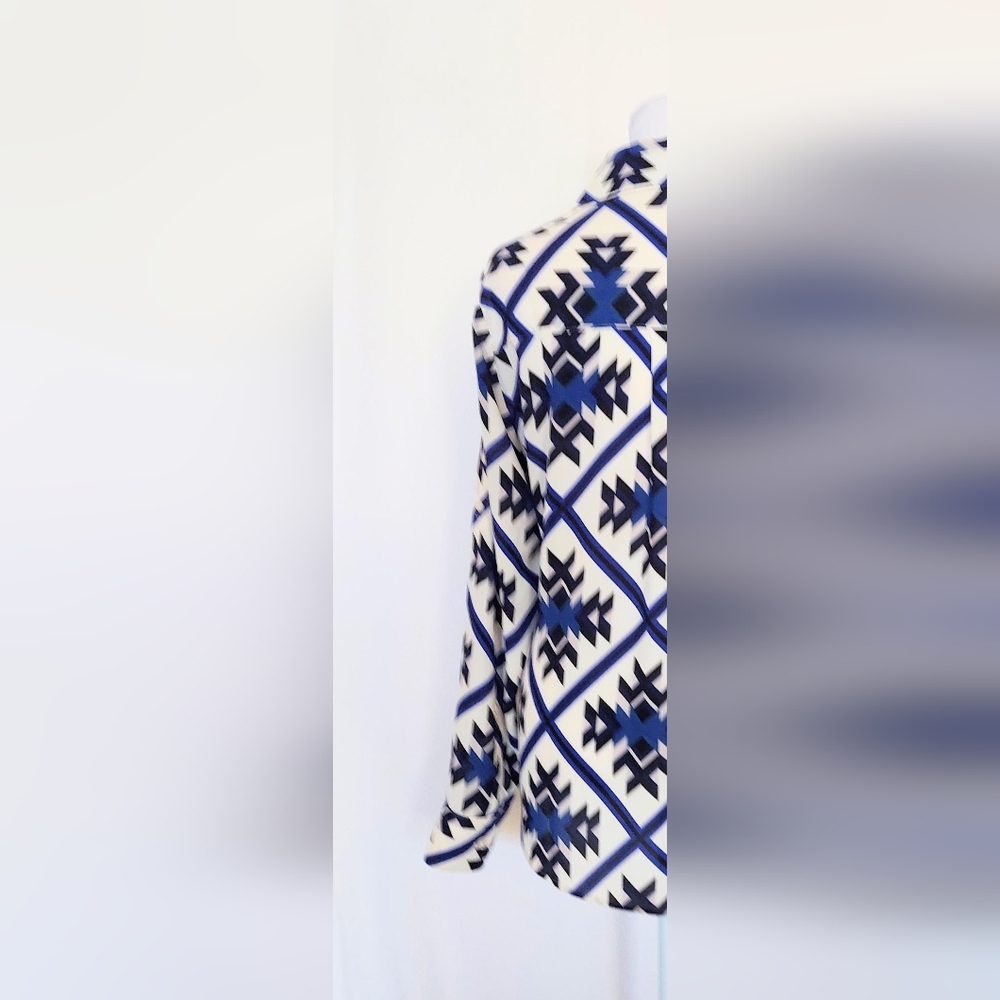 Express Portofino Geometric Print Button Down Shirt Size XS - Picture 6 of 11